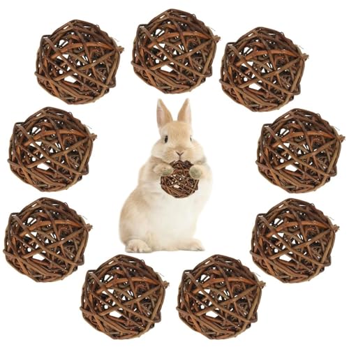 Voarge 9 Stück Weidenball Spielzeug für Kleintiere, Hamster Spielzeug, Kauspielzeug für Kleintiere Hamster Kaninchen Meerschweinchen Chinchilla Rennmäuse 6cm Voarge 9 Stück Weidenball Spielzeug für Kleintiere, Hamster Spielzeug, Kauspielzeug für Kleintiere Hamster Kaninchen Meerschweinchen Chinchilla Rennmäuse 6cm von Voarge