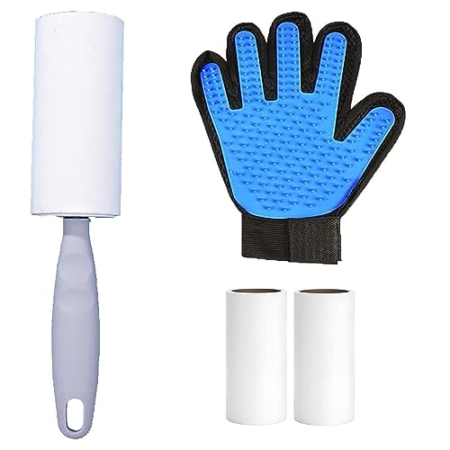 Voarge Fusselentfernungsrolle für Tierhaare, Silikonhandschuhe rechte Hand * 1, Ersatzhaarrollenkern * 2 Voarge Fusselentfernungsrolle für Tierhaare, Silikonhandschuhe rechte Hand * 1, Ersatzhaarrollenkern * 2 von Voarge