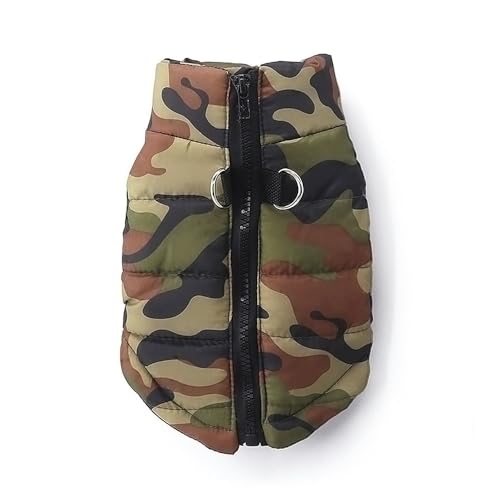 Voarge Jacke für Haustiere, warme Winterjacke für kleine Hunde, mit Reißverschluss, für Chihuahua, kleine Haustiere, Winter, warme Weste (S, Camouflage) von Voarge