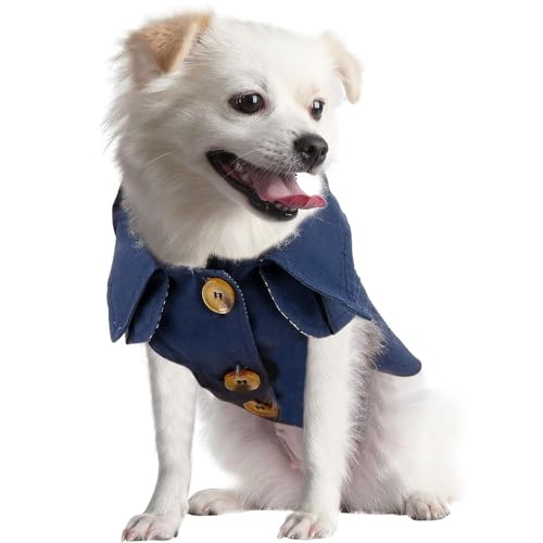 Voarge Haustier Mantel, Kleine Hund Kleidung Chihuahua Hund Mantel Winddicht, Niedlich Haustier Mantel (L, Marineblau) von Voarge