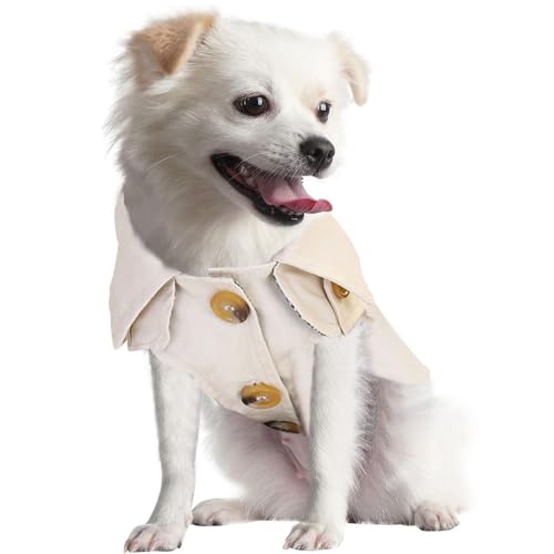 Voarge Haustier Mantel, Kleine Hund Kleidung Chihuahua Hund Mantel Winddicht, Niedlich Haustier Mantel (M, Beige) von Voarge