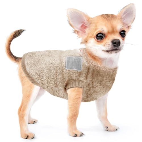 Voarge Haustier-Wintermantel aus Wolle mit D-Ring, Winter Warmer Hund Katzenpullover Kleidung Haustiermantel Kostüm Welpenpullover, Grau, M Braun, XXL von Voarge