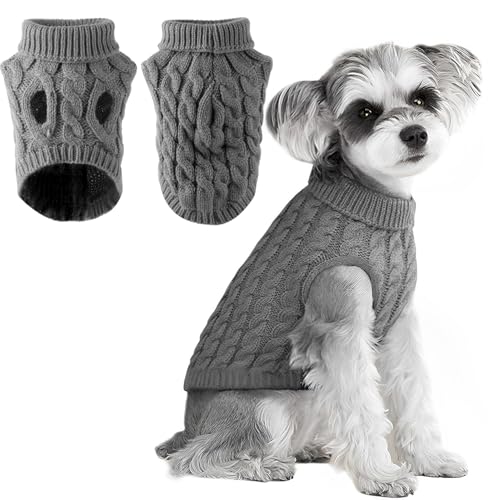 Voarge Hundepullover zum Stricken, Pull-Overs für Pullover, Warmer Pullover Strickpullover Outwear, Winterkleidung für Hunde (Grau, L) von Voarge