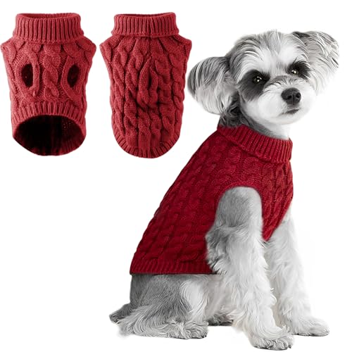 Voarge Hundepullover zum Stricken, Pull-Overs für Pullover, Warmer Pullover Strickpullover Outwear, Winterkleidung für Hunde (Rot, XL) von Voarge