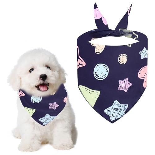 Voarge Hundeschal,Klassisches Kariertes Hundehalstuch, Bandana für Hund,Waschbare Halsdreiecke für Kleine Mittlere und Große Hunde Katzen (Stern-Schal, S) von Voarge