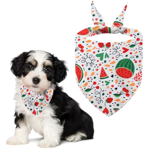 Voarge Hundeschal,Klassisches Kariertes Hundehalstuch, Bandana für Hund,Waschbare Halsdreiecke für Kleine Mittlere und Große Hunde Katzen (Wassermelonen-Schal, S) von Voarge