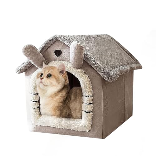 Voarge Katzenhöhle, Katzenhaus, Innenhütte für Katzen, faltbar, mit abnehmbarem Kissen, wasserdicht, warm, wetterfest, für Katzen, Hunde, Größe M von Voarge