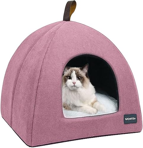 Voarge Katzenhöhle Katzenbett, weiche Katzenhöhle, weiches warmes Plüsch-Katzenbett, Katzennest mit herausnehmbarem und waschbarem Innenkissen, rosa, m Voarge Katzenhöhle Katzenbett, weiche Katzenhöhle, weiches warmes Plüsch-Katzenbett, Katzennest mit herausnehmbarem und waschbarem Innenkissen, rosa, m von Voarge