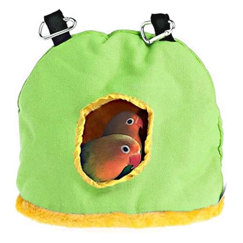 Voarge Nido Colgante para pájaros, Invierno cálido Nido de pájaro Jaula, Felpa de Invierno para Pájaros Casa de Peluche para Animales Pequeños, EL tamaño del Color es Opcional (M, Verde) von Voarge