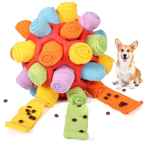 Voarge Schnüffelball für Hunde,Schnüffelspielzeug, Slow Food Training Bissresistenter Welpe Spielen,Intelligenzspielzeug Futterball Geruchstraining für Kleine Mittelgroße Hunde Haustier von Voarge