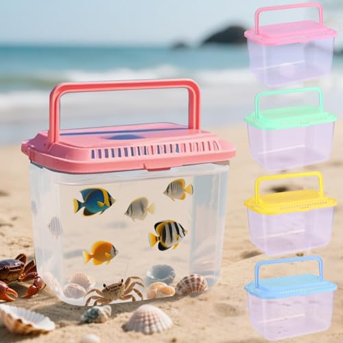 Vodolo Fangen und Freigabe von Strand-Aquarium, 4 kleine Fischtransportbehälter, lustiges, tragbares Aquarium, transparenter Kunststoff-Fischeimer, Strandurlaub-Essentials für Kinder Vodolo Fangen und Freigabe von Strand-Aquarium, 4 kleine Fischtransportbehälter, lustiges, tragbares Aquarium, transparenter Kunststoff-Fischeimer, Strandurlaub-Essentials für Kinder von Vodolo
