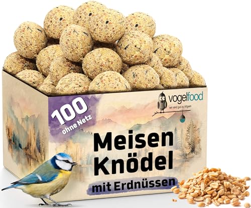 100 x 90 g =9 kg Meisenknödel mit Nüssen ohne Netz Vogelfutter 4 Jahreszeitenknödel Wildvogelfutter Ganzjahresfutter Fettfutter Versand von Vogelfood