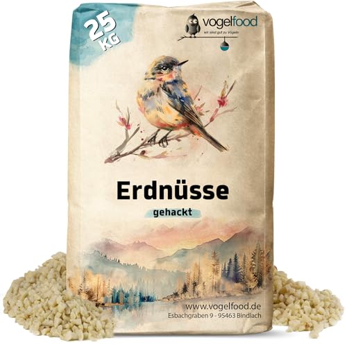 Vogelfood 25 kg Erdnusskerne Weiss gehackt Erdnüsse Wildvogelfutter Winterfutter Vogelfutter von vogelfood wir sind gut zu Vögeln