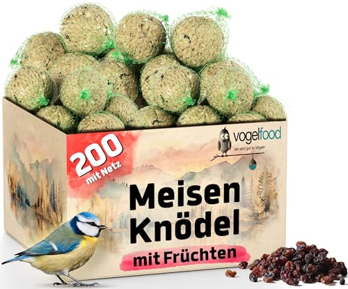 Vogelfood 200 x 90 g = 18 kg Meisenknödel mit Früchten mit Netz von vogelfood wir sind gut zu Vögeln