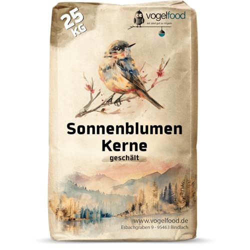 Vogelfood geschälte Sonnenblumenkerne Marke 25 kg von Vogelfood