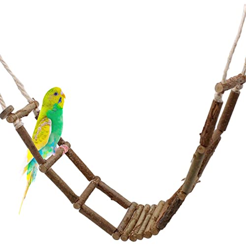 Handgefertigte Vogelleiter für Wellensittich &. Co aus frischem Naturholz | Die Leiter BZW. Hängebrücke ist 80 cm lang und perfekt für den Vogelkäfig geeignet von Vogelgaleria
