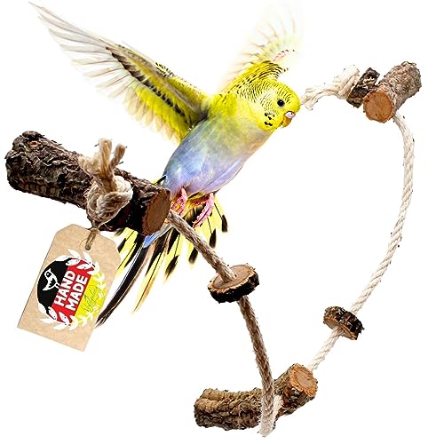 Vogelgaleria Kletterseil für Vögel aus Kork Vogelspielzeug Wellensittich Nymphensittich Käfigzubehör von Vogelgaleria