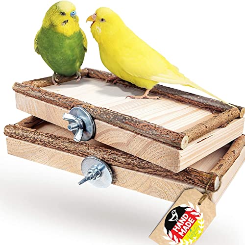 Vogelgaleria® 2er Set Wellensittich Sitzbrett Wellensittich Zubehör Vogelkäfig Zubehör Vogel Zubehör von Vogelgaleria