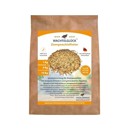 Vogelsberger Wachtelzucht Zwergwachtelfutter 1 Kg - für Zwergwachteln & Zierwachteln - ohne Zusatzstoffe & Füllstoffe von Vogelsberger Wachtelzucht