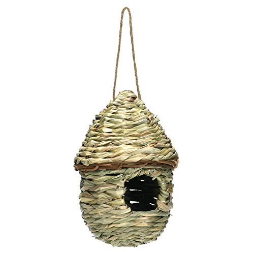 Voiakiu Kolibri-Nest-Haus,Gras handgewebte hängende Vogelnester | Dekoratives Vogelhaus für den Garten, Terrasse, Hausbau, zum Aufhängen von Vogelnesthütten im Freien von Voiakiu