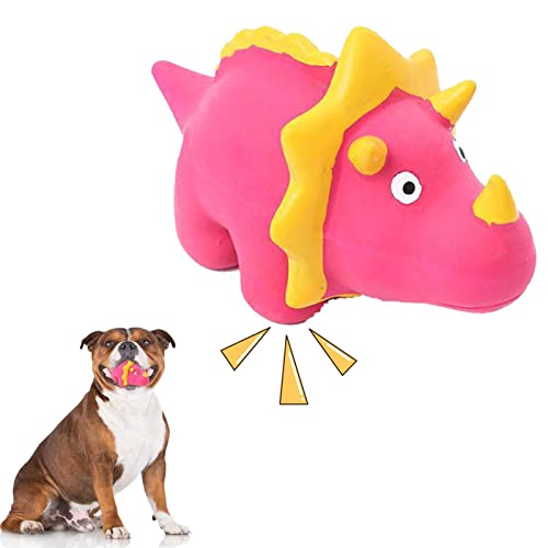 Voiakiu Quietschendes Dinosaurier-Hundespielzeug - Niedliches Dinosaurier-Hundekauspielzeug für mittelgroße Rassen | Quietschendes Kauspielzeug für Welpen, kleine, mittelgroße Hunde von Voiakiu