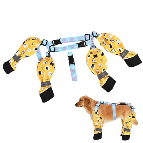 Hundepfoten-Leggings | Strapsschuhe für Hunde – verstellbare schützende Allwetter-Hundehose für mittelgroße und kleine Hunde Hundepfoten-Leggings | Strapsschuhe für Hunde – verstellbare schützende Allwetter-Hundehose für mittelgroße und kleine Hunde von Voihamy