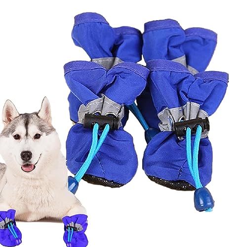 Hundestiefel - 4 Stück rutschfeste Haustierschuhe | Weicher Hundepfotenschutz, Verstellbarer Kordelzug, atmungsaktive Hundestiefel für Katzen und kleine mittelgroße Hunde auf heißem Asphalt Voihamy von Voihamy