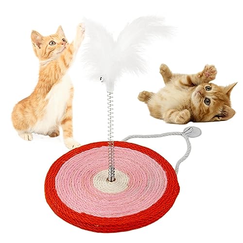 Katzenkratzer mit Feder - 2-in-1-Katzenspielzeug | Interaktiver Katzenfederstab mit Feder und Sisalschnur für Katzenkätzchen, die Spaß am Übungsspiel haben Voihamy von Voihamy