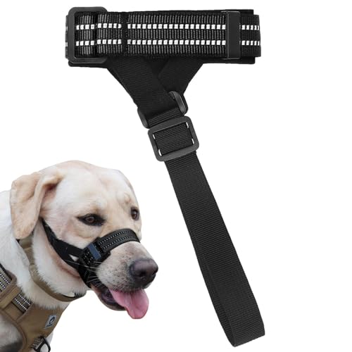 Maulkorbschutz für Hunde | Verstellbarer Hundemaulkorb mit reflektierendem Draht - Trainingszubehör für große Hunde für Zuhause, Spielen im Freien, Spazierengehen, Reisen, Fotografieren Voihamy von Voihamy