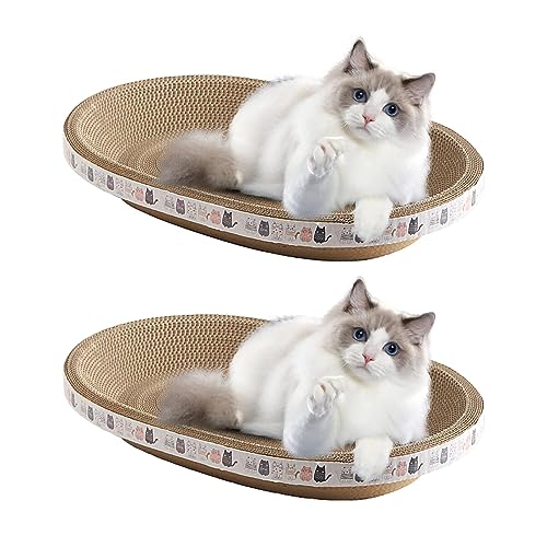 Ovaler Katzenkratzer | Katzenkratzbrett | Katzenkratzmatte | Oval Wellpappe Kratzunterlage | Karton Katzenkratzbett für Indoor Katzen Schlafen Ovaler Katzenkratzer | Katzenkratzbrett | Katzenkratzmatte | Oval Wellpappe Kratzunterlage | Karton Katzenkratzbett für Indoor Katzen Schlafen von Voihamy