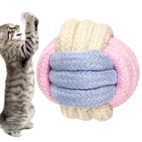 Voihamy Hundeseilball,Hundeseilball-Schlepperspielzeug - Kauwattebällchen - Baumwoll-Kauknotenball für Welpen, Zahnungs-Kauspielzeug für Welpen, Hundeknotenball-Seilspielzeug für Welpen Voihamy Hundeseilball,Hundeseilball-Schlepperspielzeug - Kauwattebällchen - Baumwoll-Kauknotenball für Welpen, Zahnungs-Kauspielzeug für Welpen, Hundeknotenball-Seilspielzeug für Welpen von Voihamy