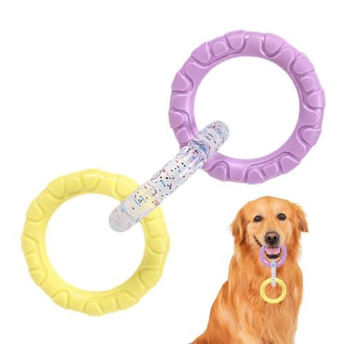 Voihamy Hundezerrspielzeug, Hundespielzeugring | Tough Chew Toys Hundering,Unzerstörbare Ringe, Hunde-Trainingsgerät, interaktive 3 Ringe, zahnfestes, bissfestes Zwingen-Hundespielzeug für das Spielen von Voihamy