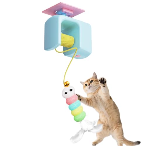 Voihamy Katzen Spielzeug Interaktiv,Haustier Trainingsspielzeug - Aufhängbares Interaktives Katzenspiel Für Jagdsimulation Bewegung Boden Spiel Wohnung Kitten Trainieren von Voihamy