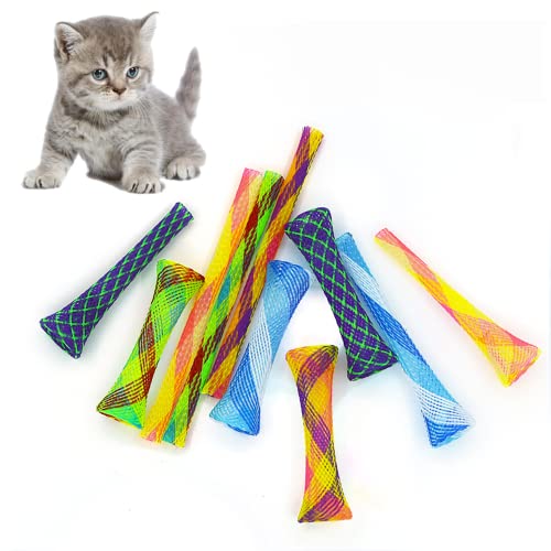 Vokowin 30 Stück Katzenschlauch-Federspielzeug, interaktives Katzenspielzeug für Indoor-Katzen, buntes Katzen-Frühlingsspielzeug, Bissen, Jagd (zufällige Farbe) (K99-30) von Vokowin