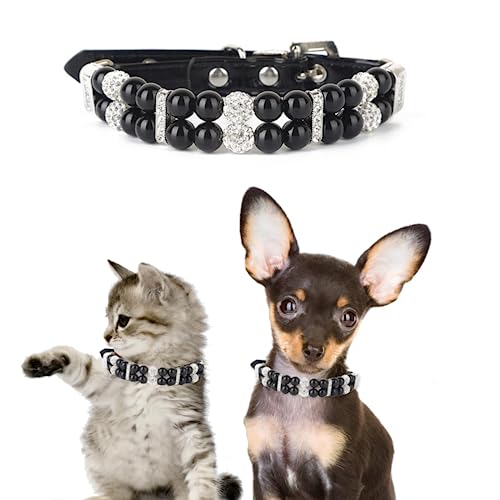 Vokowin Bling Strass Pet Dog Jewelry, Cute Dazzling Sparkling Pet Collars for Cats Puppy Dogs (K252-1) von Vokowin