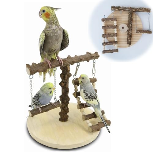 Vokowin Vogelspielplatz, einfacher Ständer, Brücke, Schaukel, Klettern, Holz-Trainingsleiter, Spielzeug für Vögel, Spaß, Vogelstange, Ständer für Käfig, Spielständer, Übungsspielzeug, Käfigzubehör, Vokowin Vogelspielplatz, einfacher Ständer, Brücke, Schaukel, Klettern, Holz-Trainingsleiter, Spielzeug für Vögel, Spaß, Vogelstange, Ständer für Käfig, Spielständer, Übungsspielzeug, Käfigzubehör, von Vokowin