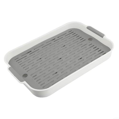 Kleintiertoilette für Kleintiere, geräumige Haustiertoilette für Kaninchen und Meerschweinchen, schmutzabweisender Kunststoff mit abnehmbarem Gitter, glattes Eckdesign (F) von Volakebeing