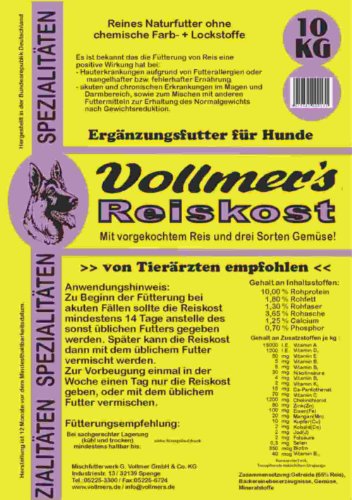 Vollmer´s 37102 Hundefutter Reiskost 5 kg von Vollmer's