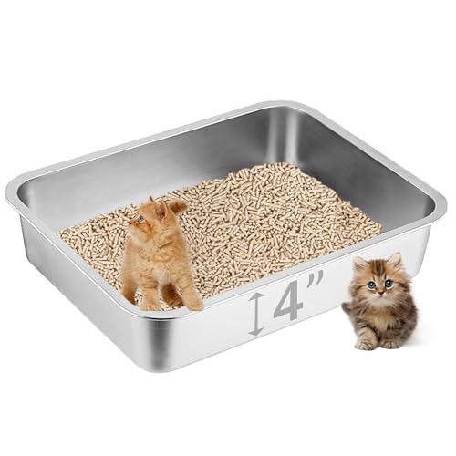 Katzentoilette aus Edelstahl, 40 x 30 x 10 cm, kleine Katzentoilette für kleine Katzen, Kätzchen, einfache Reinigung Katzentoilette aus Edelstahl, 40 x 30 x 10 cm, kleine Katzentoilette für kleine Katzen, Kätzchen, einfache Reinigung von Volope