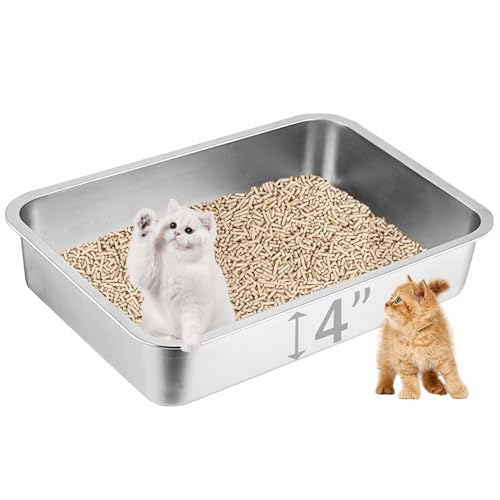 Katzentoilette aus Edelstahl, 45 x 35 x 10 cm, kleine Katzentoilette für kleine Katzen, Kätzchen, einfache Reinigung Katzentoilette aus Edelstahl, 45 x 35 x 10 cm, kleine Katzentoilette für kleine Katzen, Kätzchen, einfache Reinigung von Volope