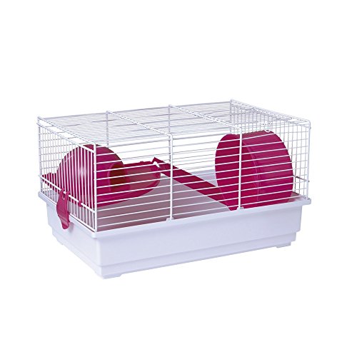 Voltrega Hamsterkäfig Primo mit grünem Boden, 39 x 251/2 x 22 cm, Weiß von Voltrega