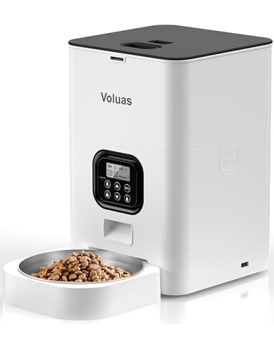 VOLUAS 4L Automatische Futterstation für Haustiere für Katzen und Hunde, zeitgesteuerter Katzenfutterstation, programmierbare Portionsgrößenkontrolle, 4 Mahlzeiten pro Tag, 10s Diktiergerät (weiß) VOLUAS 4L Automatische Futterstation für Haustiere für Katzen und Hunde, zeitgesteuerter Katzenfutterstation, programmierbare Portionsgrößenkontrolle, 4 Mahlzeiten pro Tag, 10s Diktiergerät (weiß) von Voluas