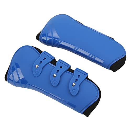 Pferdesehnenstiefel, Schlagzähigkeit einstellbare Pferdestützstiefel PU-Schale Hohe Flexibilität zum Springen für Sport zum Laufen(Blaue Vorderbeine, m) von Voluxe