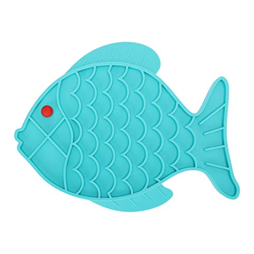 Slow Feeder Matte, Silikon Pet Slow Feeder einzigartig für Haustiere(Fish Blue) von Voluxe