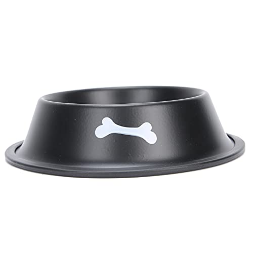 Voluxe Haustier-Edelstahlnapf, Hunde-Katzennapf, strapazierfähige, rutschfeste Hundenapf mit niedlichem Aufdruck mit 1 X Futternapf für Futternapf(Black) von Voluxe