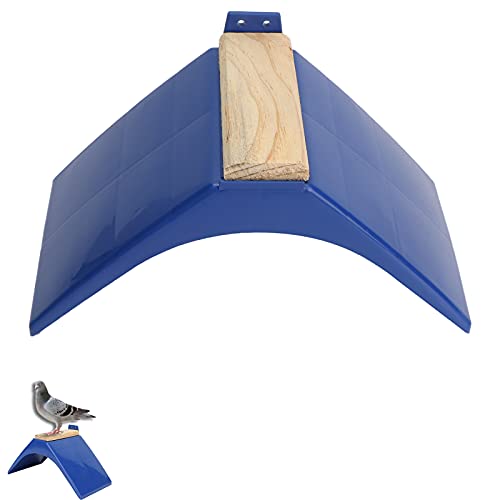 Taubenablageständer, Vogel-Kunststoff-Stützblockkäfigzubehör mit Taubenablageständer für die Taubenfütterung(Blue with Wooden Strips) von Voluxe