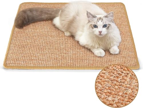 Kratzmatte Katze, Kratzbretter Katze Wand,Sisal Teppich Katzen für Katzen, Selbsthaftender Kratzwand für Katzen Selbstklebend, Sisalteppich Katzen Kratzbrett,50x25cm,Beige von Vonsera
