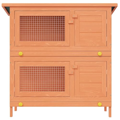 Vopese 2-stöckiger Holz-Kaninchenstall - Komfortable Unterkunft für niedliche Kaninchen + stabile Konstruktion + grünes Dach - perfekt für Innen- und Außengebrauch Model170159 Vopese 2-stöckiger Holz-Kaninchenstall - Komfortable Unterkunft für niedliche Kaninchen + stabile Konstruktion + grünes Dach - perfekt für Innen- und Außengebrauch Model170159 von Vopese