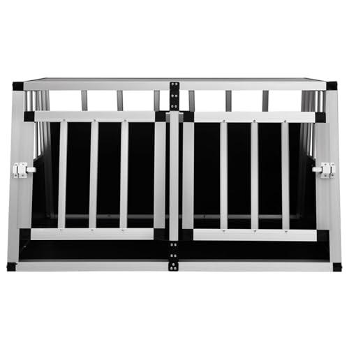 Vopese Aluminium & MDF Hundekäfig - Silber, 89x69x50 cm, für sichere und komfortable Autofahrten Model170667 von Vopese