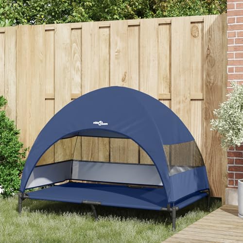 Vopese Erhöhtes Hundebett mit abnehmbarem Dach Marineblau XL Stahl Hundebett Model42008223 von Vopese